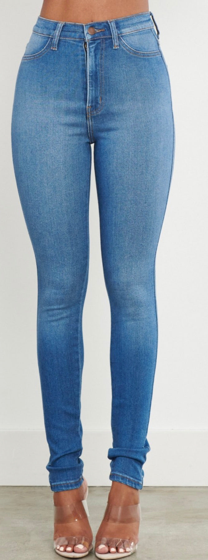Medium Stone Skinny Leg Jeans